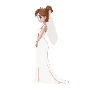 side view white dress bride