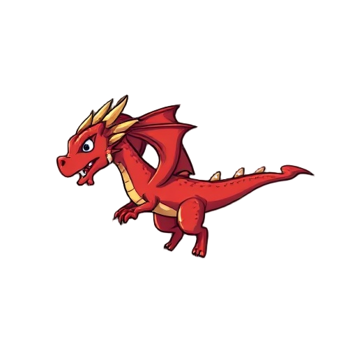 side view red flying dragon