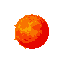 sun, spherical star, cellestial body, centered, spherical, shades of bright red and crimson that depicts its complex solar surface.
