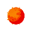 sun, spherical star, cellestial body, centered, spherical, shades of bright red and crimson that depicts its complex solar surface.