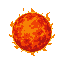 sun, spherical star, cellestial body, centered, spherical, shades of bright red yellow and orange, and some crimson tones that depicts its complex solar surface.