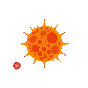 star, sun, spherical cellestial body: hamal (α arietis). orange solar star giant (k-type) with brick-red (#b22222) starspots. background, nebula, crimson galactical smokes, stars blinking
