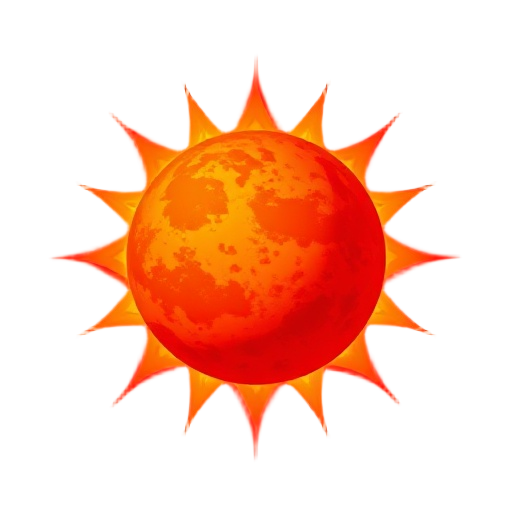 sun, star, cellestial body, centered, spherical, shades of bright red and crimson that depicts its complex solar surface.