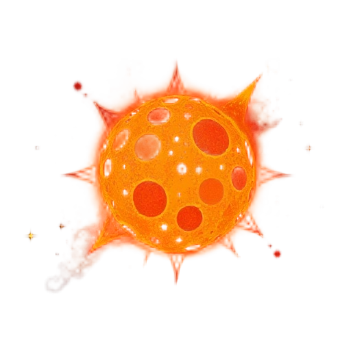 star, sun, spherical cellestial body: hamal (α arietis). orange solar star giant (k-type) with brick-red (#b22222) starspots. background, nebula, crimson galactical smokes, stars blinking