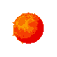 sun, spherical star, cellestial body, centered, spherical, shades of bright red and crimson that depicts its complex solar surface.