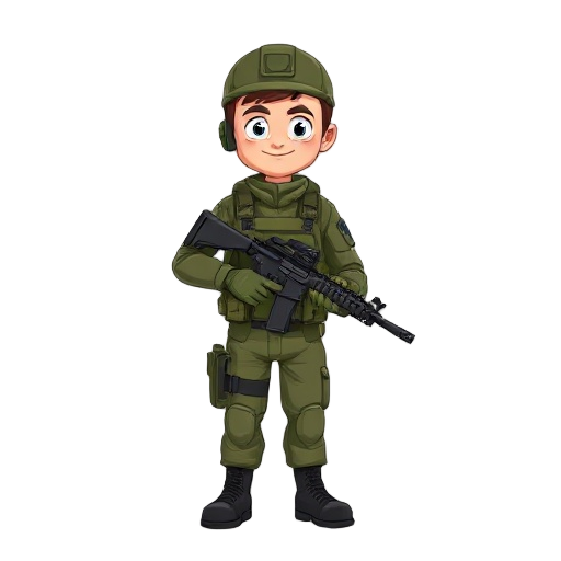 soldier holding assault rifle 