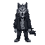 eerie scary demonic adult anthropomorphic wolf student 