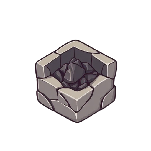 cube stone with small bits or coal inside
