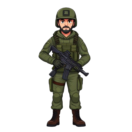 army man, holding rifle