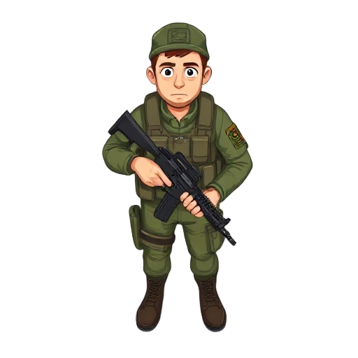 army man, holding rifle