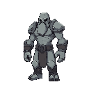 a stone golem, a warrior with an aesthetic and strong body, very tall and narrow