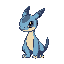 a pokemon creature in pixel artwork style. please keep detail to very little.