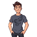 a man with flourish t-shirt 