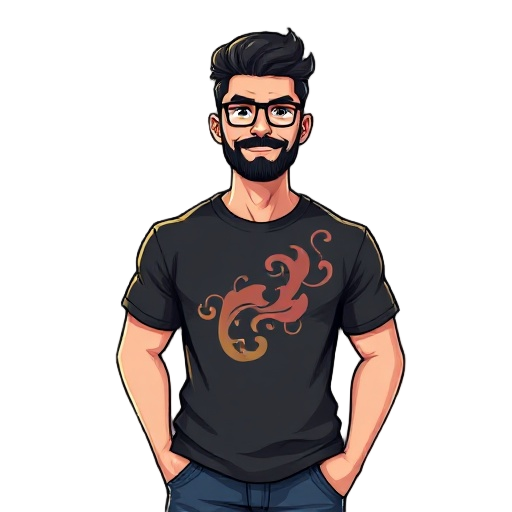 a man with flourish t-shirt 