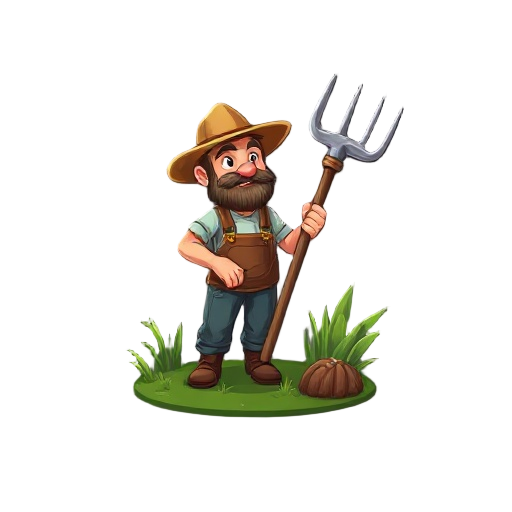 farmer with a pitchfork 