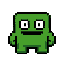 criar imagem de sprite de 64px por 64px com sequência de animação andando no estilo de jogo plataforma de um personagem no estilo de super meat boy, mas verde