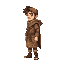 character of a mystical explorer dressed in patterned clothes inspired by traditional wall carpets, side view