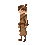 character of a mystical explorer dressed in patterned clothes inspired by traditional wall carpets, side view