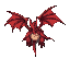 um dragão vermelho voando com as asas abertas visto de cima par aum jogo de shmup 