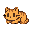 a cute orange cat lying on the ground
