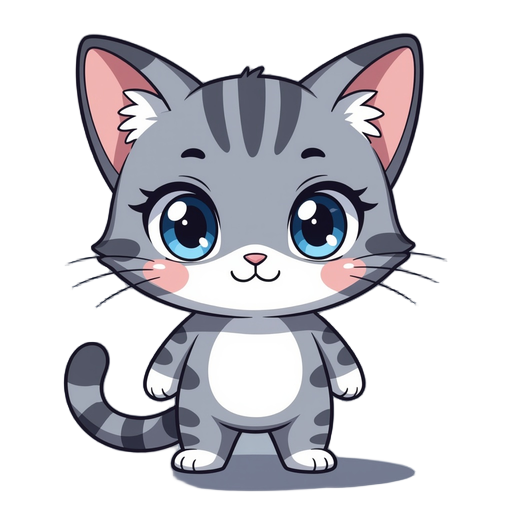 a chibi three spotted cat