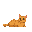a cute orange cat lying on the ground