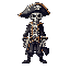  skull ,pirate theme, full body  side view