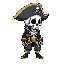  skull ,pirate theme, full body  side view