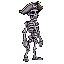  skull ,pirate theme, full body  side view only bones