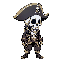  skull ,pirate theme, full body  side view