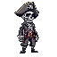  skull ,pirate theme, full body  side view