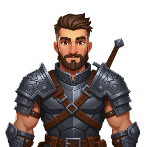 male human warrior in leather armor