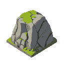 flat rock wall mountain with crack and moss