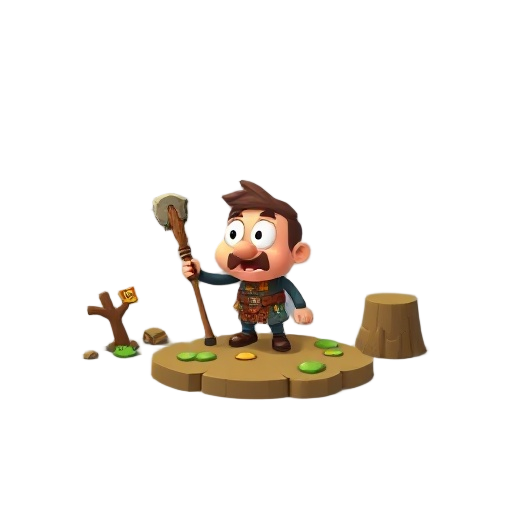 pitfall style 2d character realistc