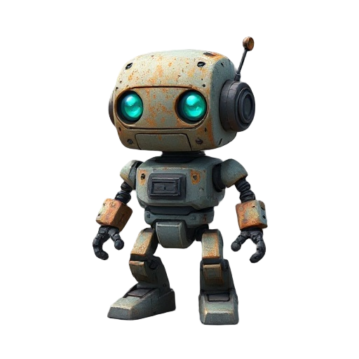 a small rusty robot 