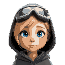young girl, blonde hair, goggles on forehead, hood, realistic, lifelike, highres, blue eyes, 3/4 perspective