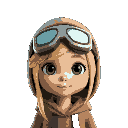 young girl, blonde hair, goggles on forehead, hood, realistic