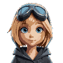 young girl, blonde hair, goggles on forehead, hood, realistic, lifelike, highres, blue eyes, turned