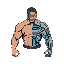 gerem um home com o braço direito de ferro no estilo cyberpunk 