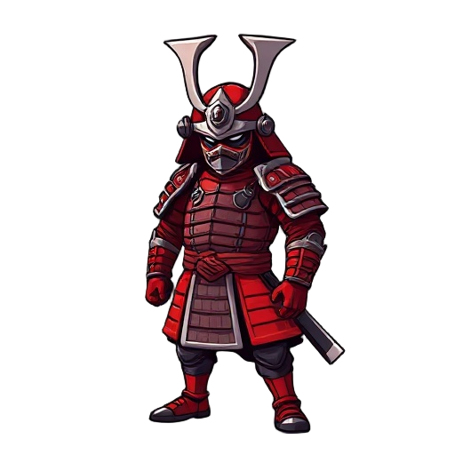 red samurai in heavy armor