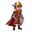 king without a cape and with a scabbard. make him look to the right side