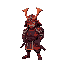 red samurai in heavy armor