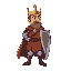  king without a cape and with a scabbard. make him look to the left side