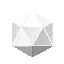 do a icosahedron rolling faster,like a d20 rpg rolling dice,the icosahedron must be white and with alpha transparent in background