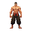 a muscular guy wearing only pants and looking like a martial arts fighter 