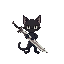 black cat with a giant sword