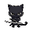 chibi black cat with a giant sword