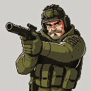 army man with pistol