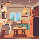 evening kitchen room
