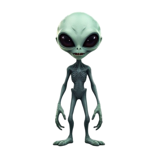 an alien uncaney valley realistic, and terrified